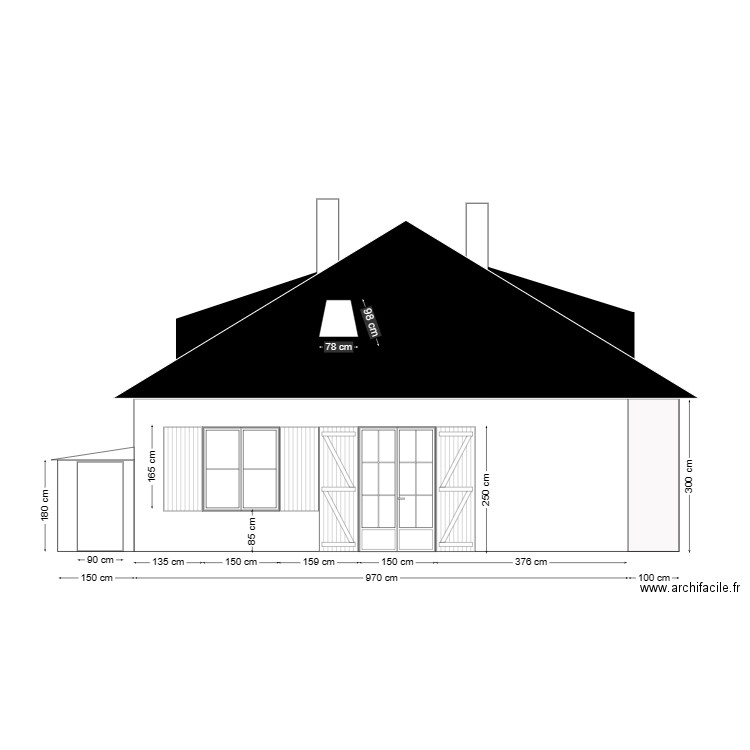 Les Challonges - Façade O-NO. Plan de 0 pièce et 0 m2