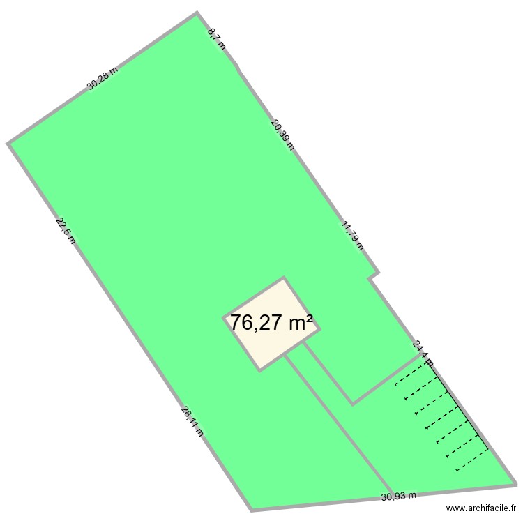 Hermitage 1. Plan de 1 pièce et 76 m2