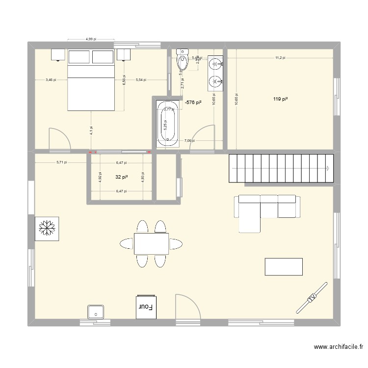 linda2. Plan de 3 pièces et 20 m2
