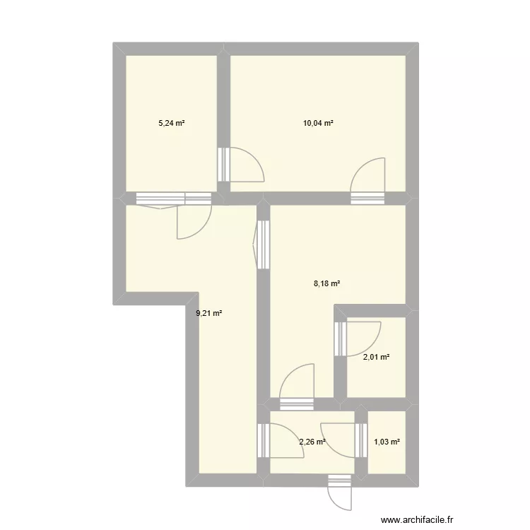ZORNIC. Plan de 7  et 38 m²