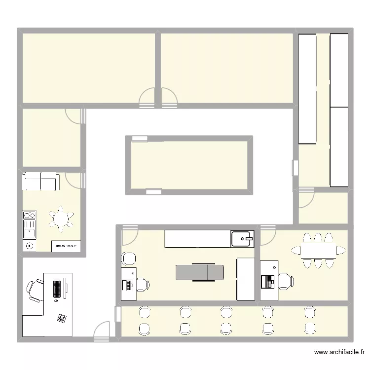 Mon cabinet. Plan de 10  et 169 m²