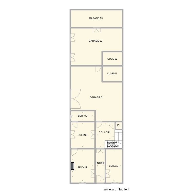 RDC MAS VAUVERT DES CAPITAINS PB. Plan de 14 pièces et 90 m2