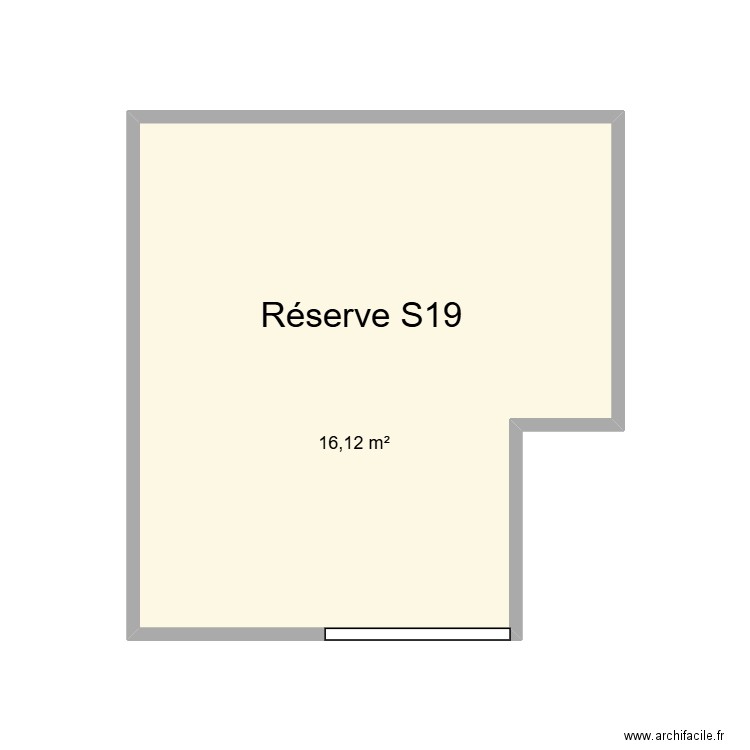 Réserve S19 CHU Helora Mons Kennedy. Plan de 1 pièce et 16 m2