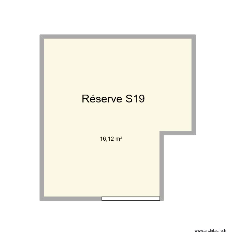 R&eacute;serve S19 CHU Helora Mons Kennedy. Plan de 1 pièce et 16 m²