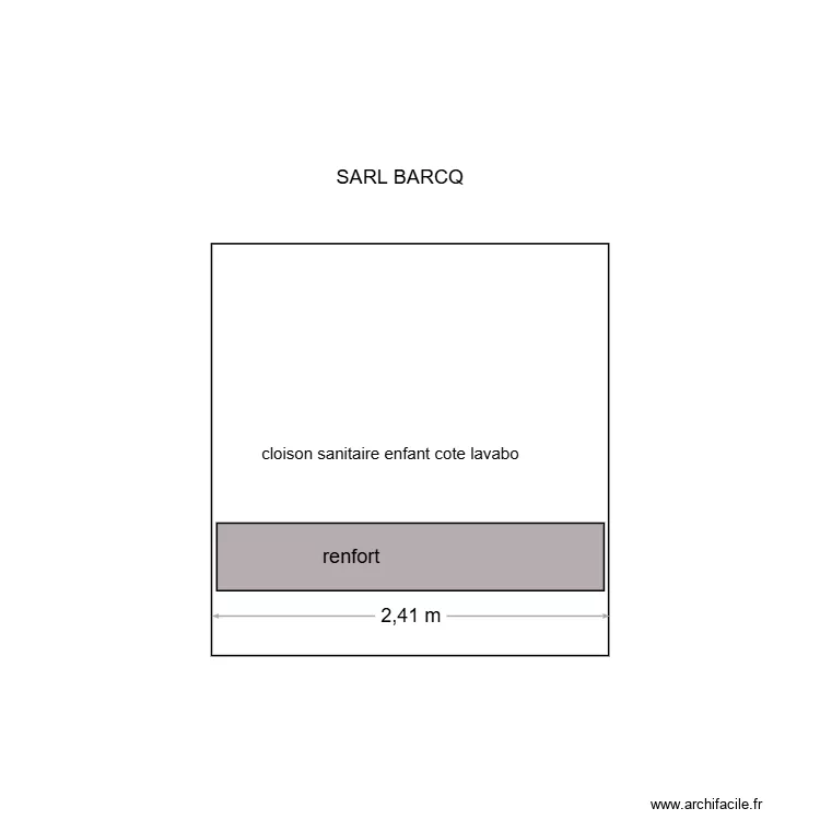 renfort lavabo salle sanitaire enfant. Plan de 
