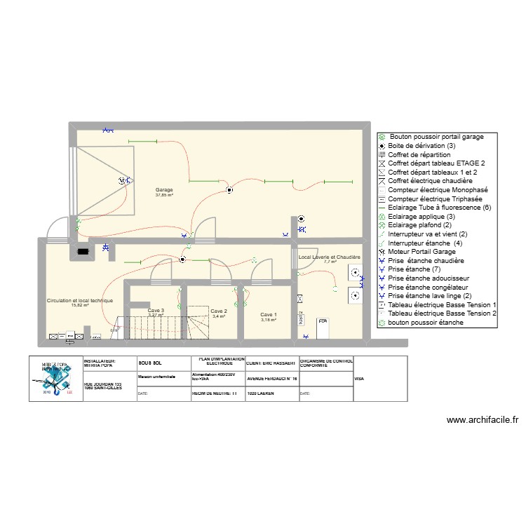Sous Sol ERIC HASSAERT. Plan de 0 pièce et 0 m2