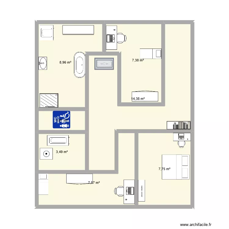 1 er &eacute;tage. Plan de 