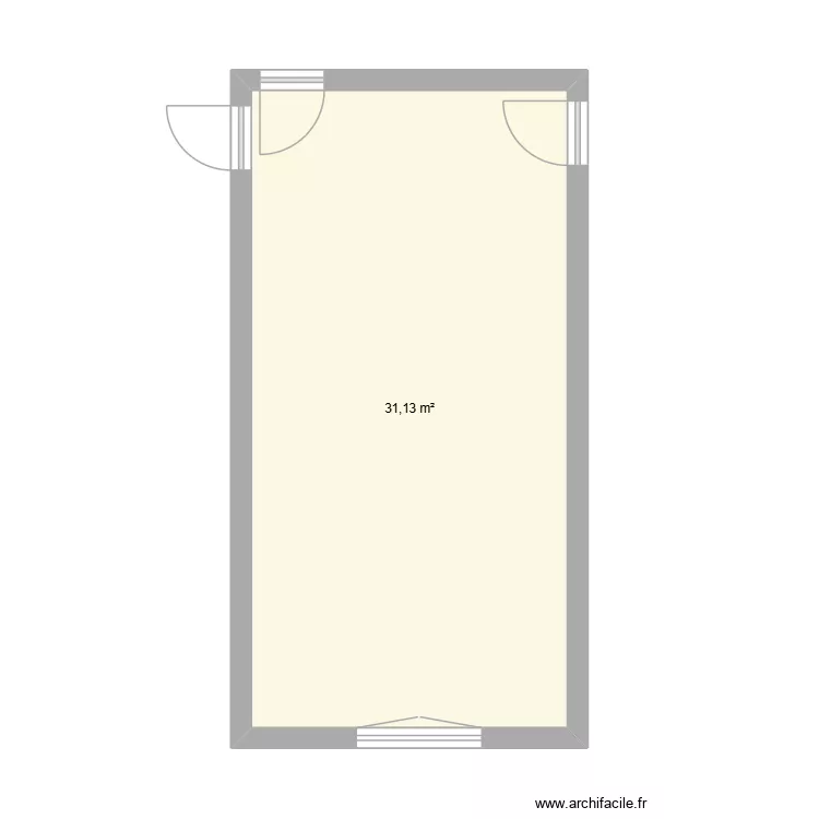 Salle Pellegrin. Plan de 1  et 31 m²