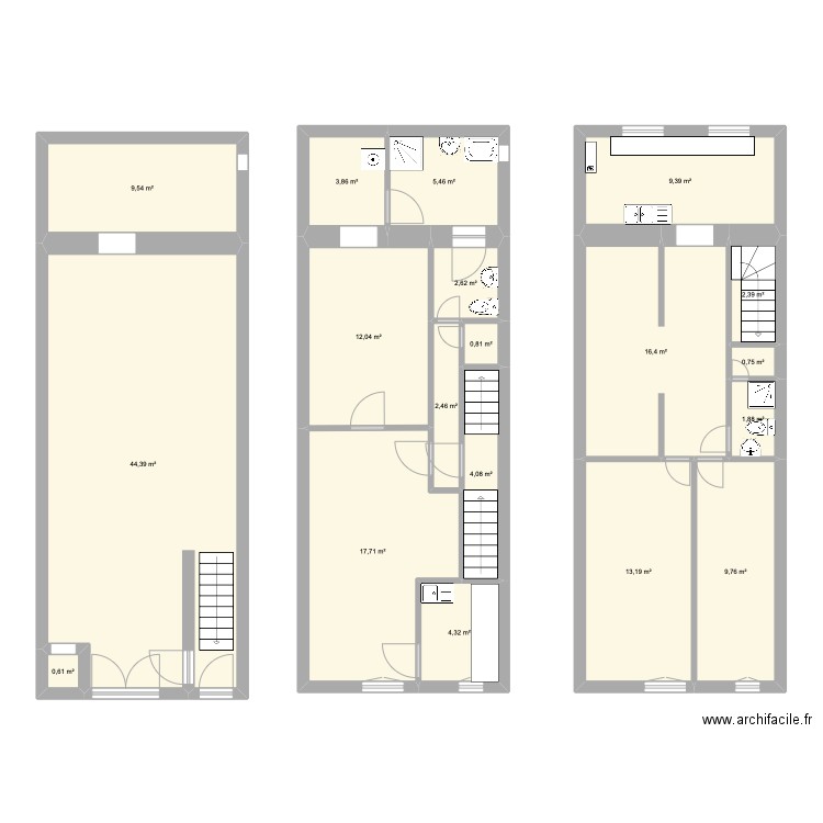 Immeuble 102 m2 Issoire. Plan de 19 pièces et 162 m2
