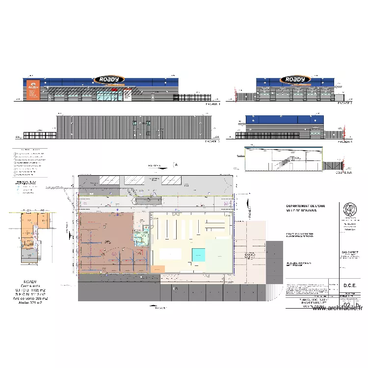 Beauvais V3. Plan de 1  et 419 m²