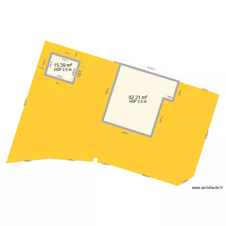Maison de Landerneau. Plan de 2  et 98 m²