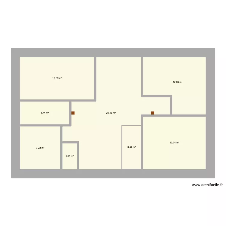 faux etage. Plan de 8  et 83 m²