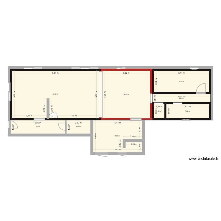 maison. Plan de 9 pièces et 140 m2