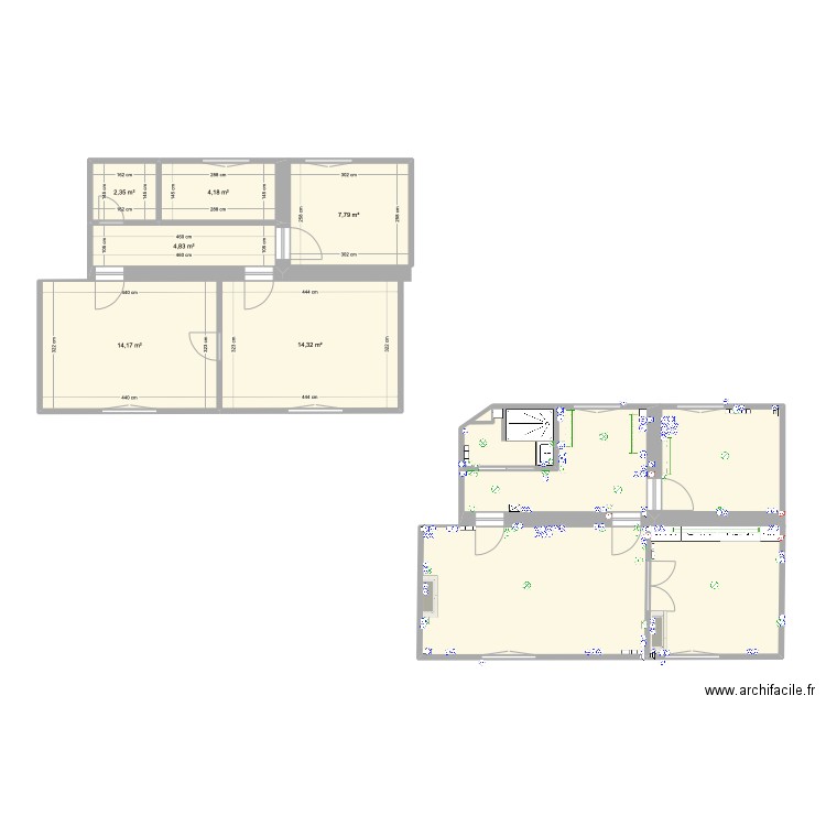 3 Crespin_Electricité. Plan de 11 pièces et 96 m2