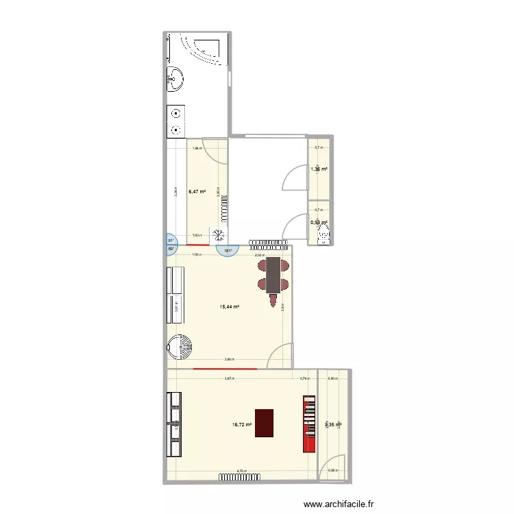 Séjour. Plan de 6 et 44 m² Séjour. Plan de 6 et 44 m²