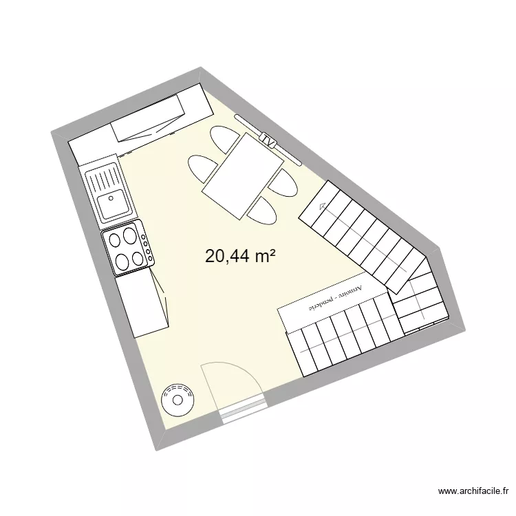 Etage RDC maison villecheneve. Plan de 