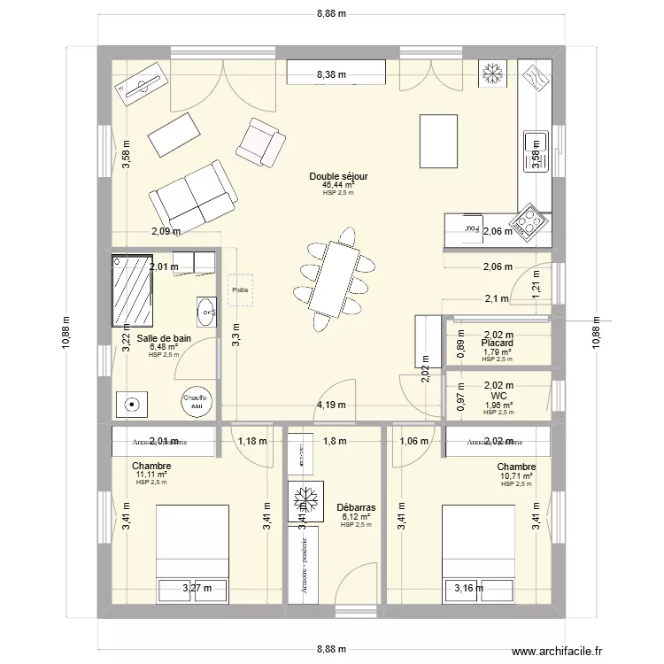 projet logis c&ocirc;t&eacute;. Plan de 