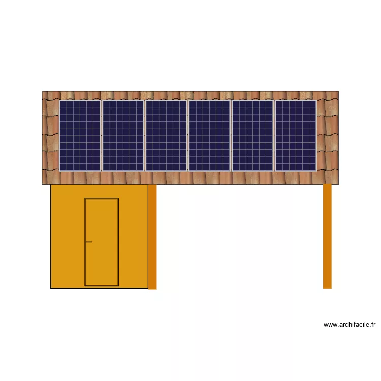 Cabane facade sud. Plan de Cabane facade sud. Plan de