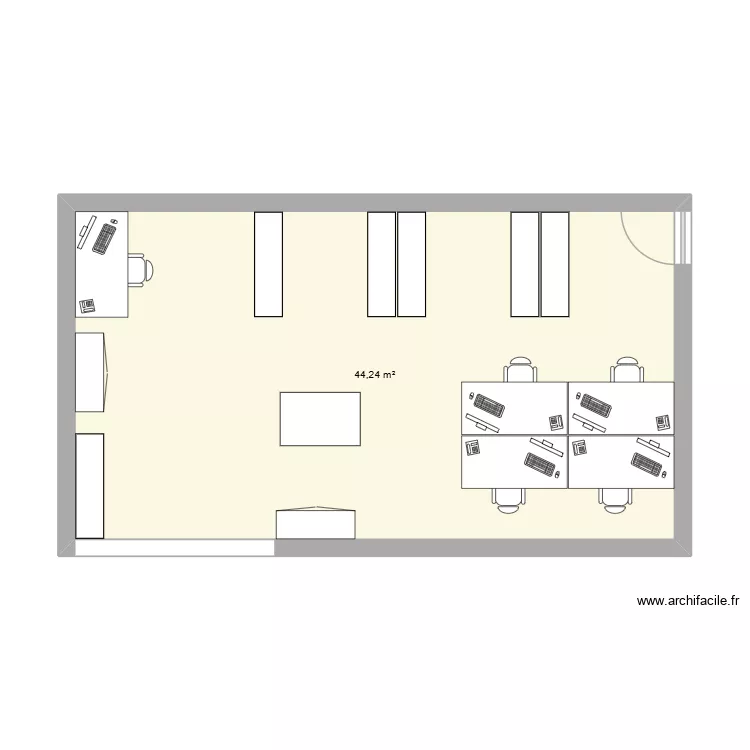 CONTROLE RECETTE. Plan de 1 Pièce et 44 m² CONTROLE RECETTE. Plan de 1 Pièce et 44 m²