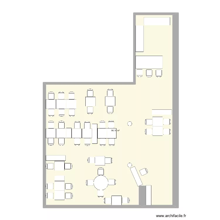 Salle restaurant futur. Plan de Salle restaurant futur. Plan de