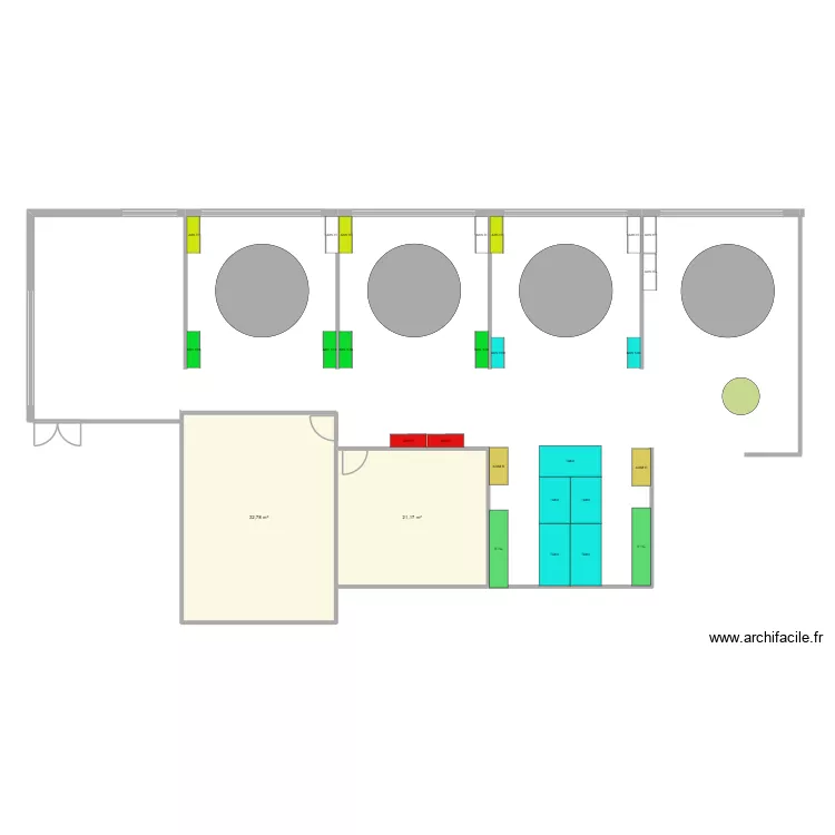 BE-LAB-3. Plan de 2 Pièces et 54 m²