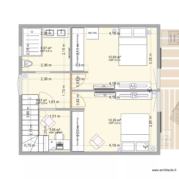 Maison Sainte Radegonde 80 m2 4. Plan de Maison Sainte Radegonde 80 m2 4. Plan de