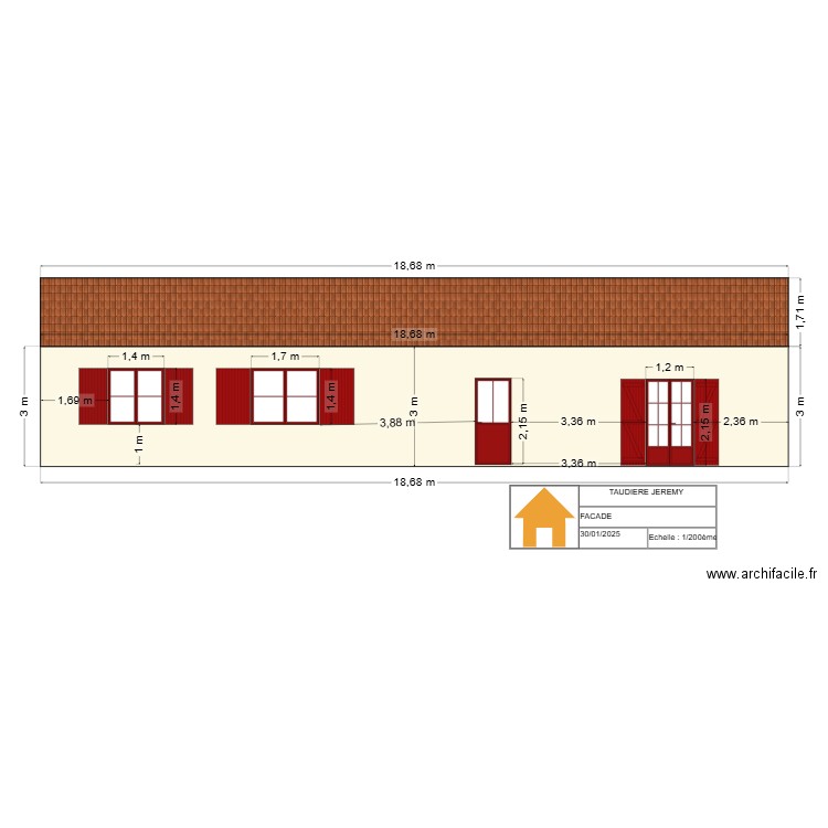 montignac facade. Plan de 0 pièce et 0 m2