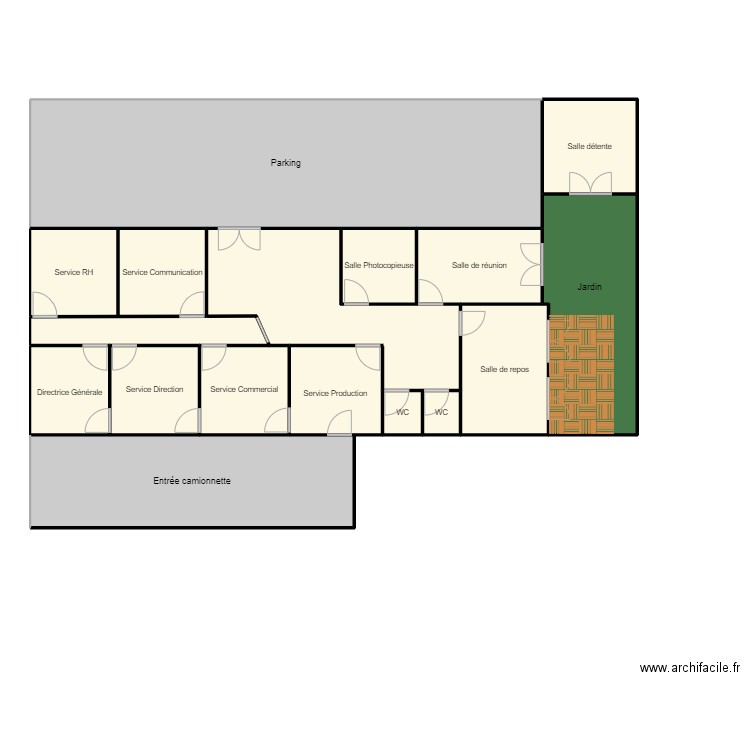 Locaux administratif FRIPCHIC. Plan de 16 pièces et 257 m2