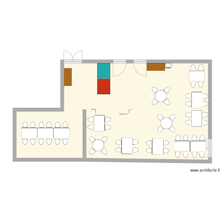 RESTAURATION SELF. Plan de 1 pièce et 95 m2