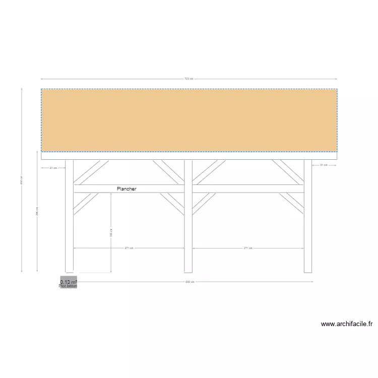 Projet Abris de jardin. Fa&ccedil;ade sud. Plan de 