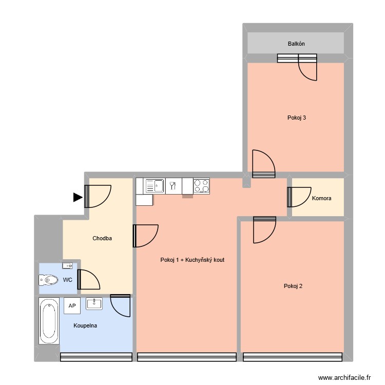 n&aacute;m. republiky 574, byt 16. Plan de 0 pièce et 0 m2