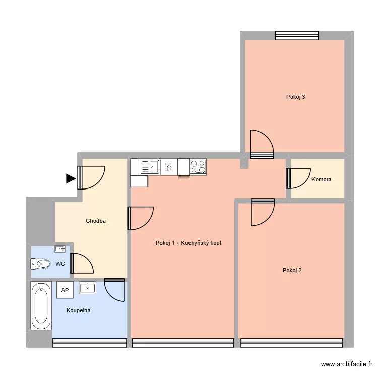 n&aacute;m. republiky 574, byt 16. Plan de 14  et 199 m²