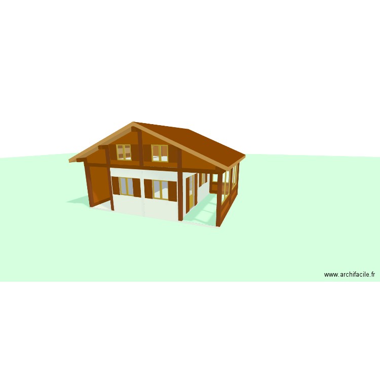 vue 3D ok 1. Plan de 3 pièces et 92 m2