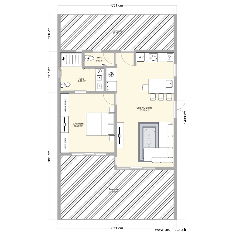 T2_57 M2. Plan de 0 pièce et 0 m2