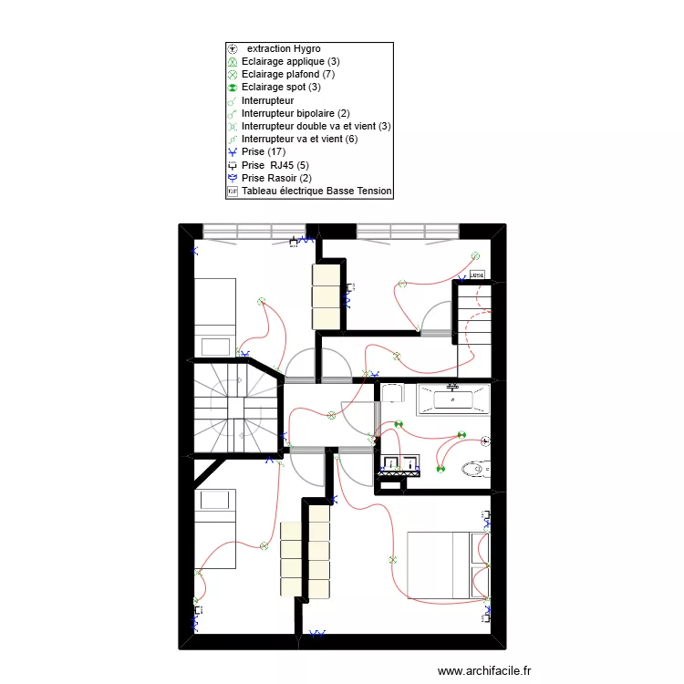 HASAERTS R+1. Plan de 8 pièces et 63 m²