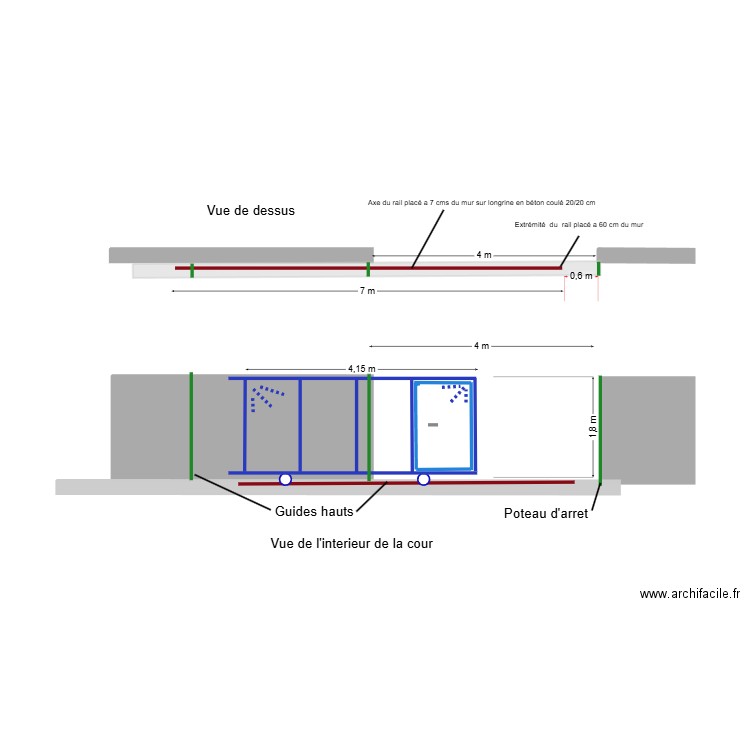 plan pose rail maçonneries 4 m. Plan de 0 pièce et 0 m2