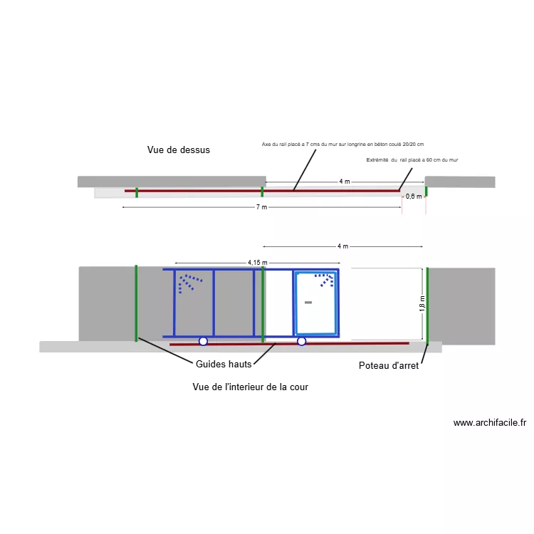 plan pose rail ma&ccedil;onneries 4 m. Plan de 