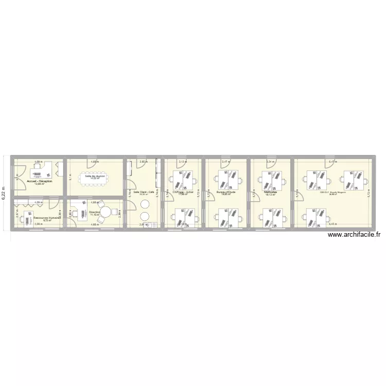 Plan Bureau. Plan de 9 Pièces et 158 m² Plan Bureau. Plan de 9 Pièces et 158 m²