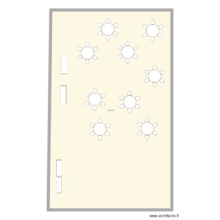 plan salle. Plan de 1 pièce et 234 m2