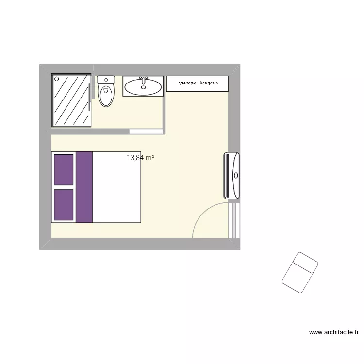 Riad N1. Plan de 1  et 14 m²