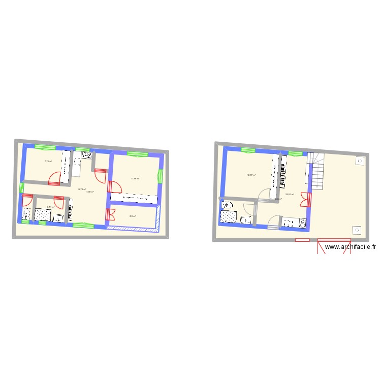 Tsihanaky. Plan de 10 pièces et 219 m2
