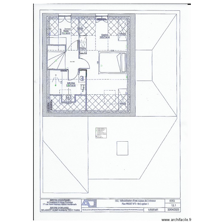 R+2 plan électrique modifié. Plan de 0 pièce et 0 m2