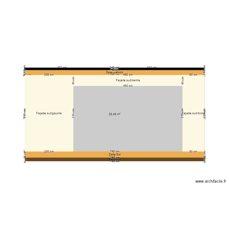 Plan de face Projet Garage MG. Plan de 0 pièce et 0 m2