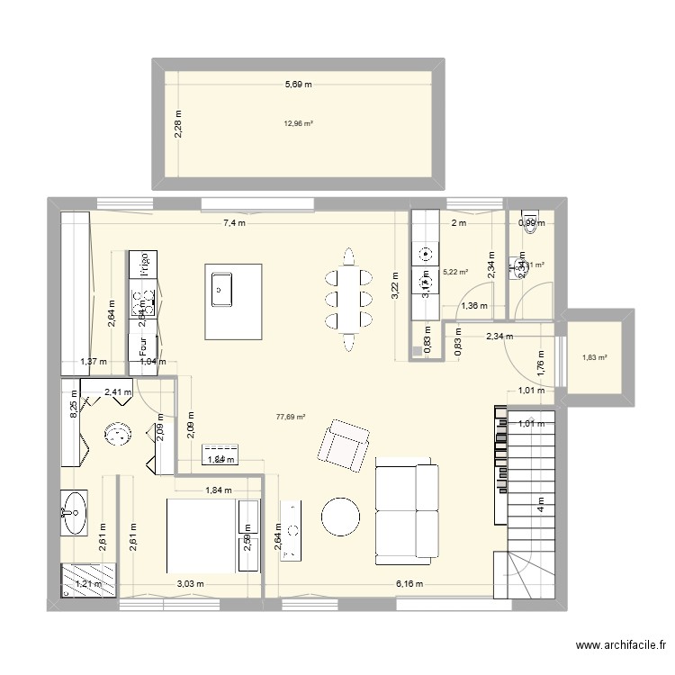 MAISON A VENIR 1. Plan de 5 pièces et 100 m2