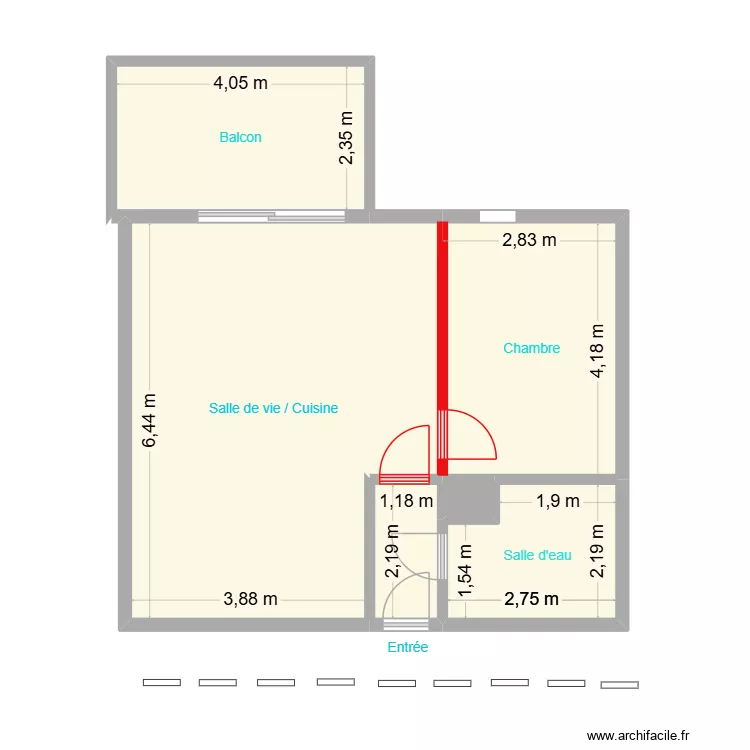 orpi incendie. Plan de 6  et 58 m²