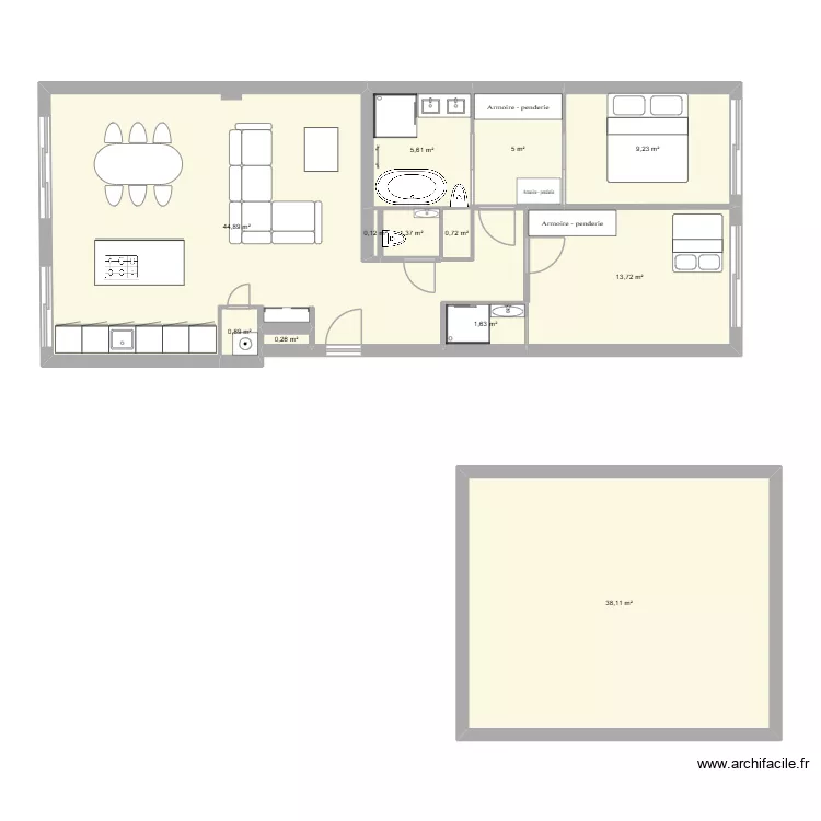 Renards. Plan de 12 et 122 m² Renards. Plan de 12 et 122 m²