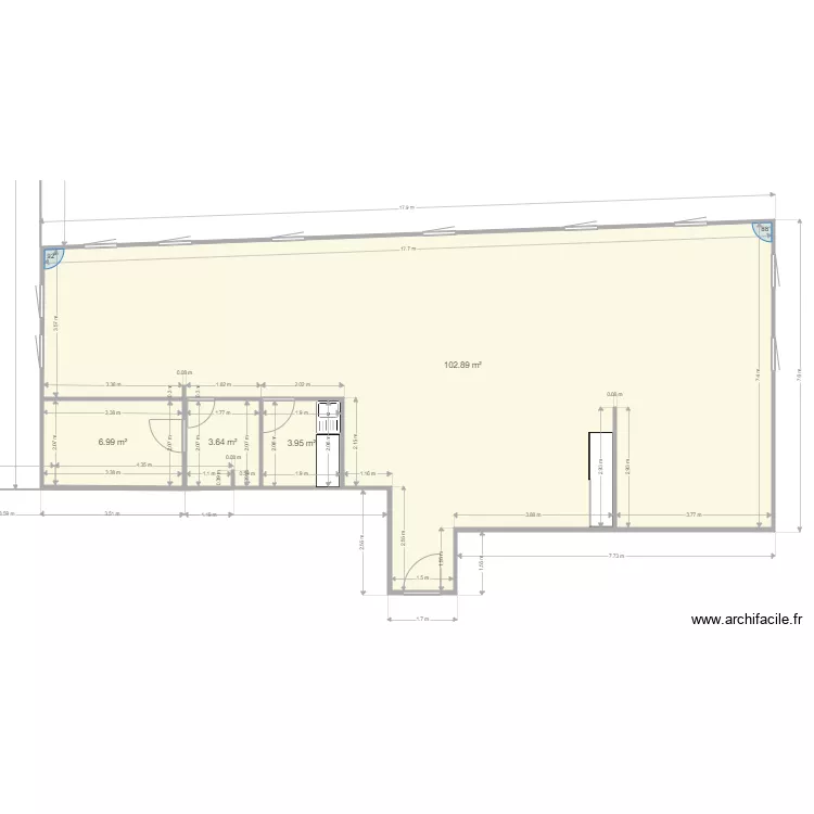 BUREAU B13-14. Plan de 