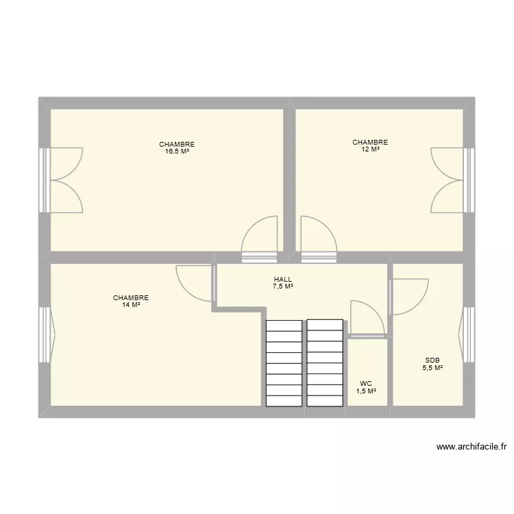1er ETAGE ROSE DES VENTS. Plan de 6 Pièces et 57 m² 1er ETAGE ROSE DES VENTS. Plan de 6 Pièces et 57 m²