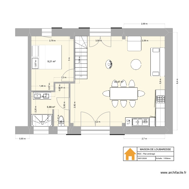 Loubaresse plan aménagé. Plan de 0 pièce et 0 m2