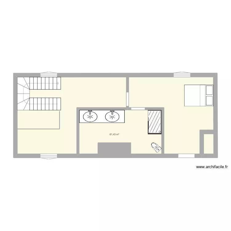 Chambre 1er étage au dessus cuisine. Plan de Chambre 1er étage au dessus cuisine. Plan de